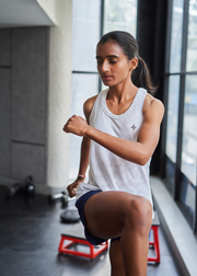 White Focused Cross Back Tank