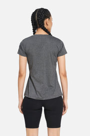 Women's Workout T-Shirt, Grey, Round Neck, Dry Fit