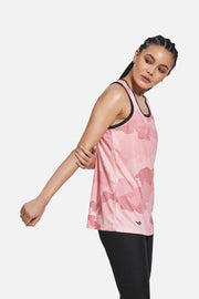 Women's Workout Loose Tank Top, Camouflage Print, Pink